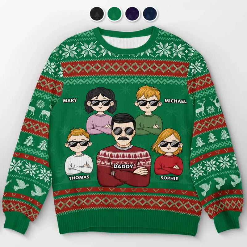 The Holidays Are A Time For Family - Family Personalized Custom Ugly Sweatshirt - Unisex Wool Jumper - Christmas Gift For Family Members