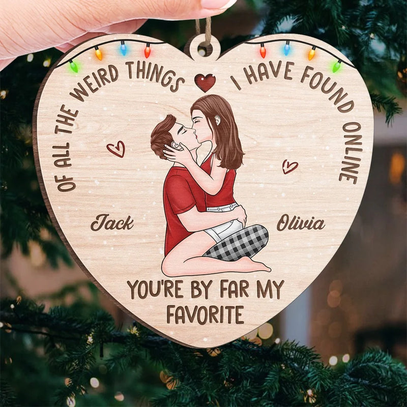 You Make My Heart Smile - Couple Personalized Custom Ornament - Wood, Acrylic Custom Shaped - Christmas Gift For Husband Wife, Anniversary