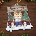 Paws And Claws, Our Pets Bring Christmas Cheer - Couple Personalized Custom Ornament - Acrylic Custom Shaped - Christmas Gift For Husband Wife, Anniversary, Pet Owners, Pet Lovers