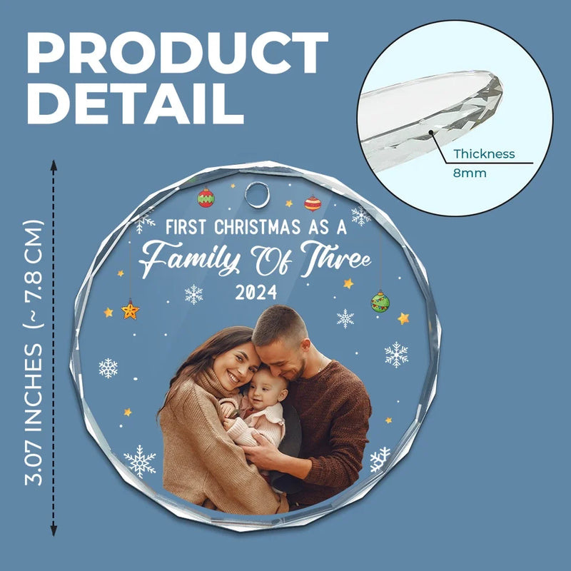 Custom Photo Home Is Filled With Love And Family Memories - Family Personalized Custom Circle Glass Ornament - Christmas Gift For Family Members