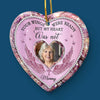 Custom Photo Not A Day Goes By That You're Not Missed - Memorial Personalized Custom Ornament - Ceramic Heart Shaped - Sympathy Gift, Christmas Gift For Family Members