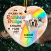 Custom Photo I Hope To Meet You Beyond The Rainbow - Memorial Personalized Custom Ornament - Ceramic Heart Shaped - Sympathy Gift, Christmas Gift For Pet Owners, Pet Lovers