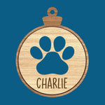 Custom Name Paw Print Pet Gifts - Personalized Ornament
