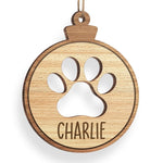 Custom Name Paw Print Pet Gifts - Personalized Ornament