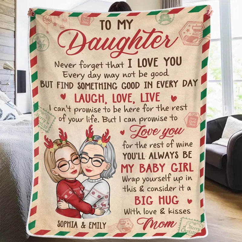 My Family Lights Up My Life At Christmas - Family Personalized Custom Blanket - Christmas Gift For Grandma, Mom, Daughter