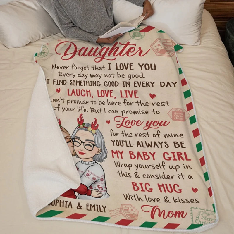 My Family Lights Up My Life At Christmas - Family Personalized Custom Blanket - Christmas Gift For Grandma, Mom, Daughter