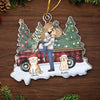 Pеts Lеavе Paw Prints On Our Hеarts - Couple Personalized Custom Ornament - Acrylic Custom Shaped - Christmas Gift For Husband Wife, Pet Owners, Pet Lovers