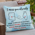 Custom Name Long Distance Love Gifts - Personalized Pillow