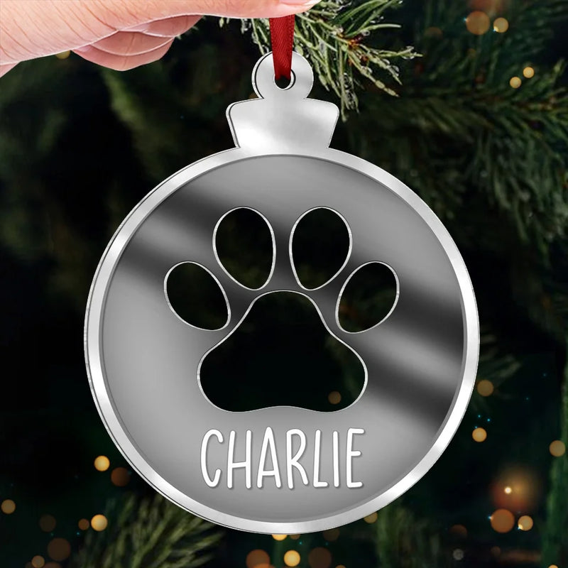 These Tiny Paws Bring Endless Joy - Dog & Cat Personalized Custom Mirrored Acrylic Ornament - Christmas Gift For Pet Owners, Pet Lovers