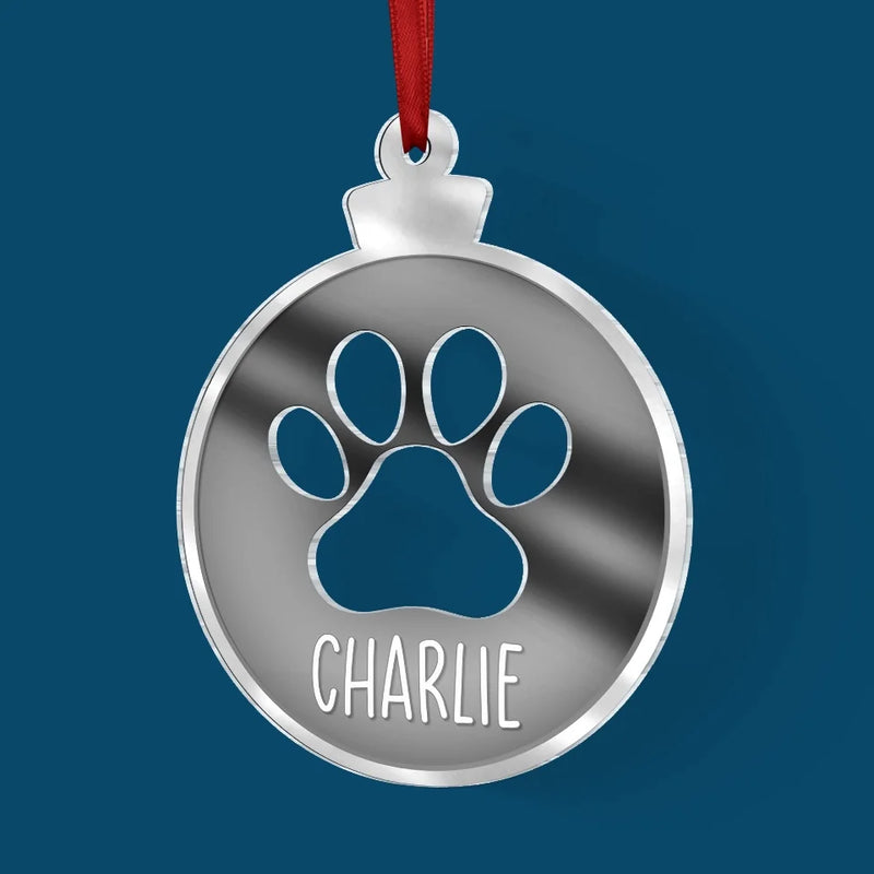 These Tiny Paws Bring Endless Joy - Dog & Cat Personalized Custom Mirrored Acrylic Ornament - Christmas Gift For Pet Owners, Pet Lovers