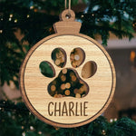 Custom Name Paw Print Pet Gifts - Personalized Ornament