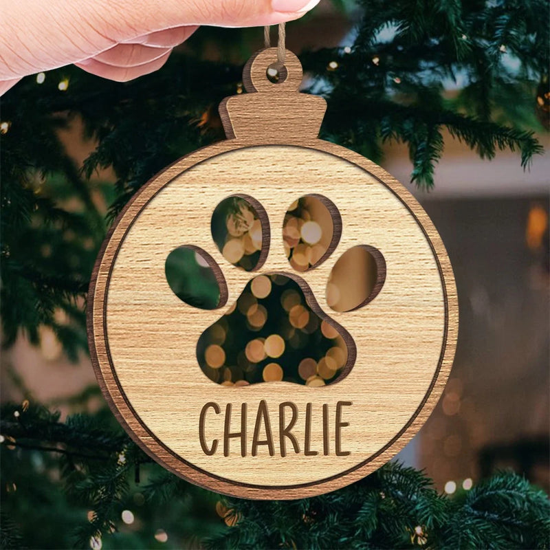 Paws And Joy Make The Perfect Christmas - Dog & Cat Personalized Custom Ornament - Wood Custom Shaped - Christmas Gift For Pet Owners, Pet Lovers