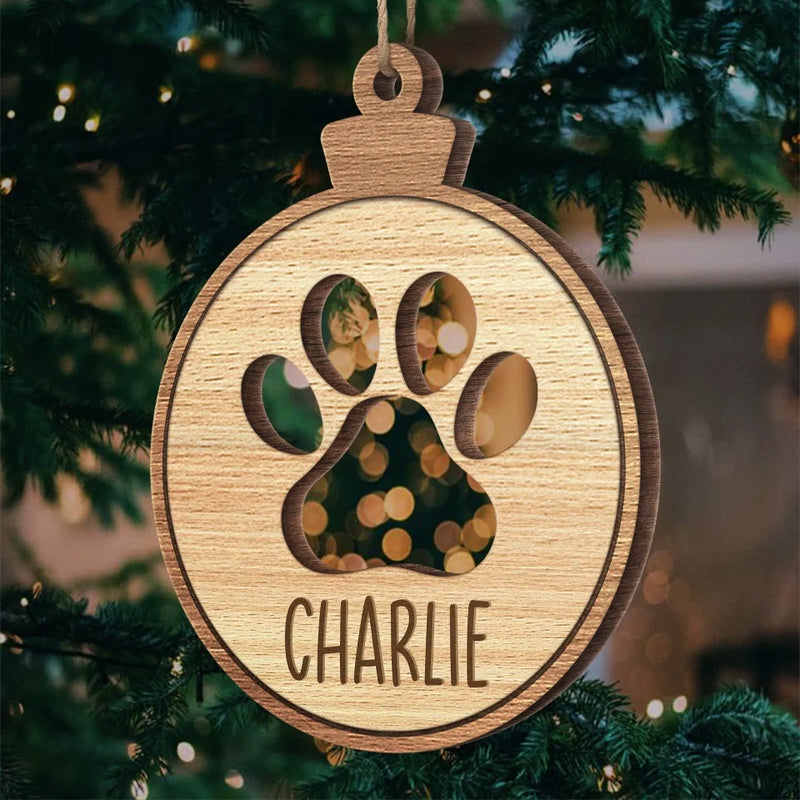 Paws And Joy Make The Perfect Christmas - Dog & Cat Personalized Custom Ornament - Wood Custom Shaped - Christmas Gift For Pet Owners, Pet Lovers
