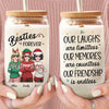 Friends Who Slay Together, Stay Together - Bestie Personalized Custom Glass Cup, Iced Coffee Cup - Christmas Gift For Best Friends, BFF, Sisters
