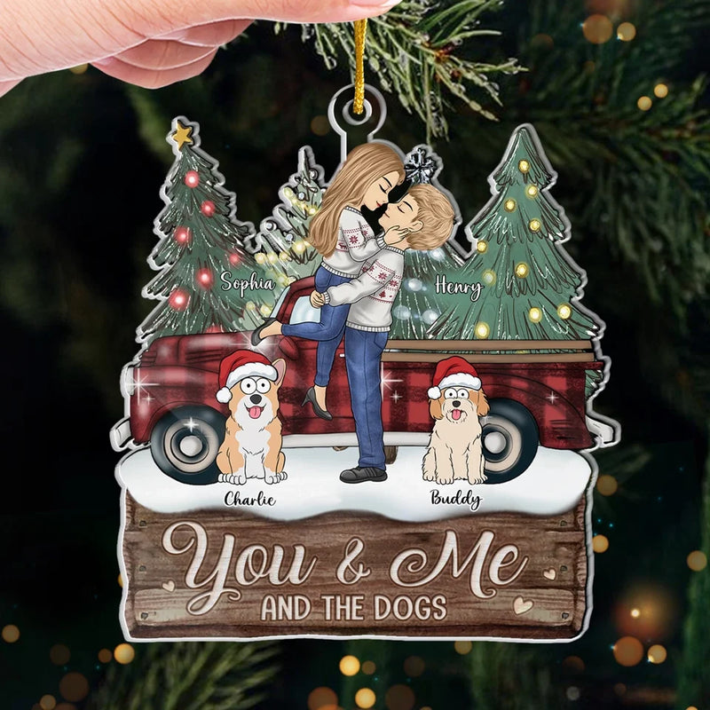 Jingle Paws, How Our Pets Make The Holidays Bright - Couple Personalized Custom Ornament - Acrylic Custom Shaped - Christmas Gift For Husband Wife, Anniversary, Pet Owners, Pet Lovers