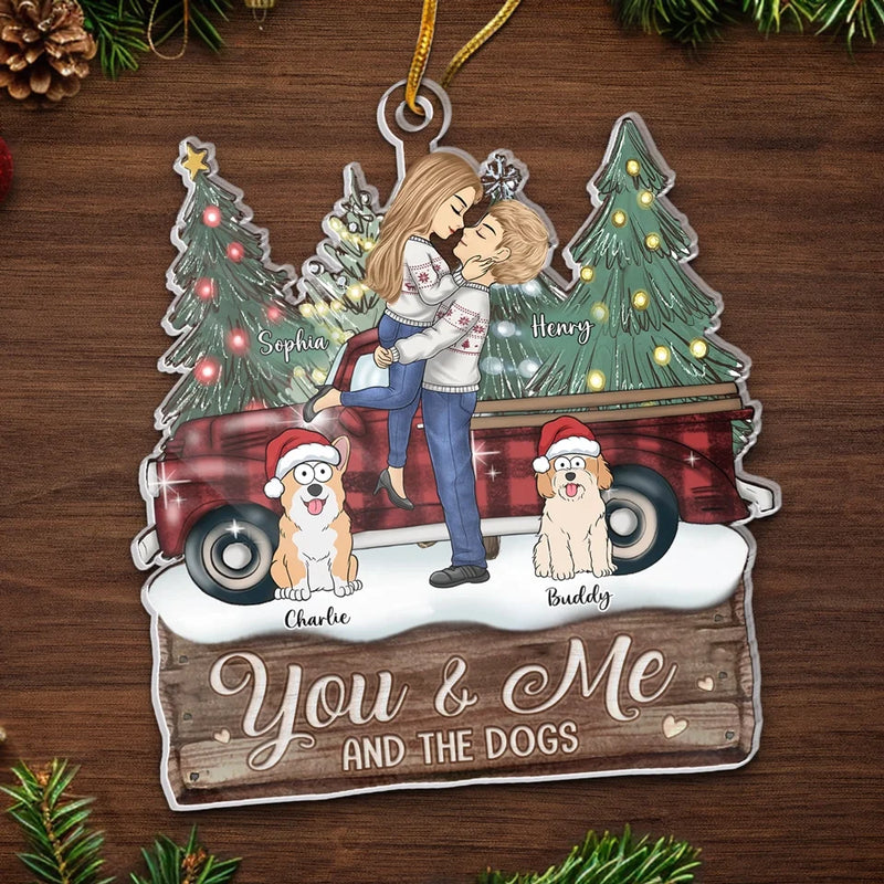 Jingle Paws, How Our Pets Make The Holidays Bright - Couple Personalized Custom Ornament - Acrylic Custom Shaped - Christmas Gift For Husband Wife, Anniversary, Pet Owners, Pet Lovers