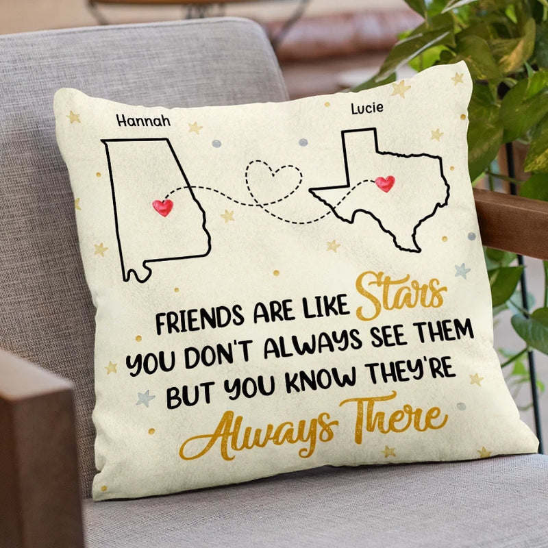 Distance Is Nothing For Two Souls That Connect - Bestie Personalized Custom Pillow - Gift For Best Friends, BFF, Sisters