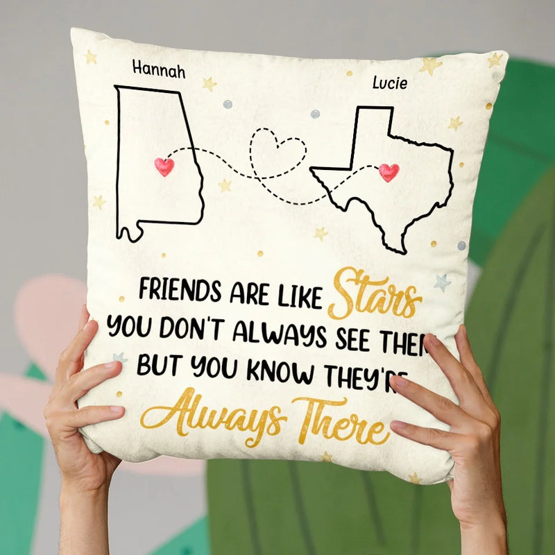 Distance Is Nothing For Two Souls That Connect - Bestie Personalized Custom Pillow - Gift For Best Friends, BFF, Sisters