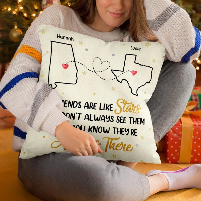 Distance Is Nothing For Two Souls That Connect - Bestie Personalized Custom Pillow - Gift For Best Friends, BFF, Sisters