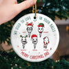 Thanks For Not Pulling Out - Family Personalized Custom Ornament - Ceramic Round Shaped - Christmas Gift For Dad, Grandpa