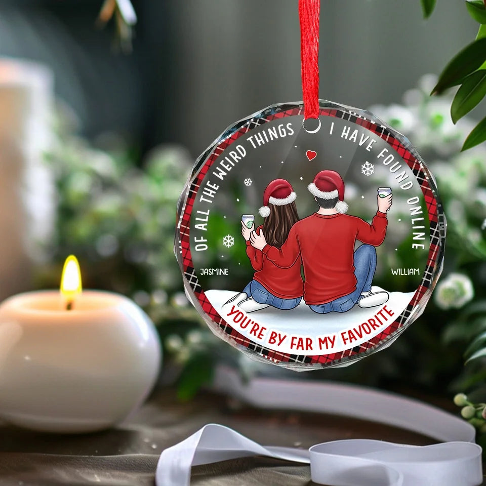 The Best Present Is Wrapped In My Arms - Couple Personalized Custom Ornament Wood Custom Shaped Christmas Gift For Husband Wife Anniversary