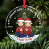 My Love For You Grows Stronger - Couple Personalized Custom Circle Glass Ornament - Christmas Gift For Husband Wife, Anniversary