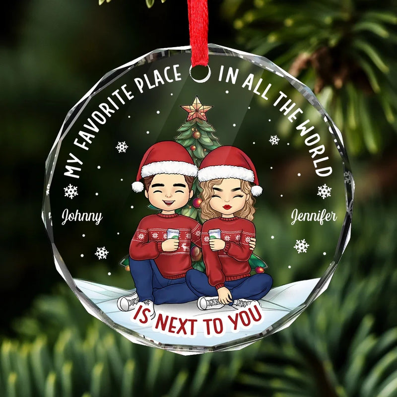 My Love For You Grows Stronger - Couple Personalized Custom Circle Glass Ornament - Christmas Gift For Husband Wife, Anniversary