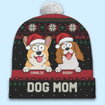 Custom Name Christmas Dog Gifts for Dog Lovers - Personalized Christmas Beanie Hat