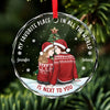 Love Is The Best Gift We Can Give Each Other - Couple Personalized Custom Circle Glass Ornament - Christmas Gift For Husband Wife, Anniversary