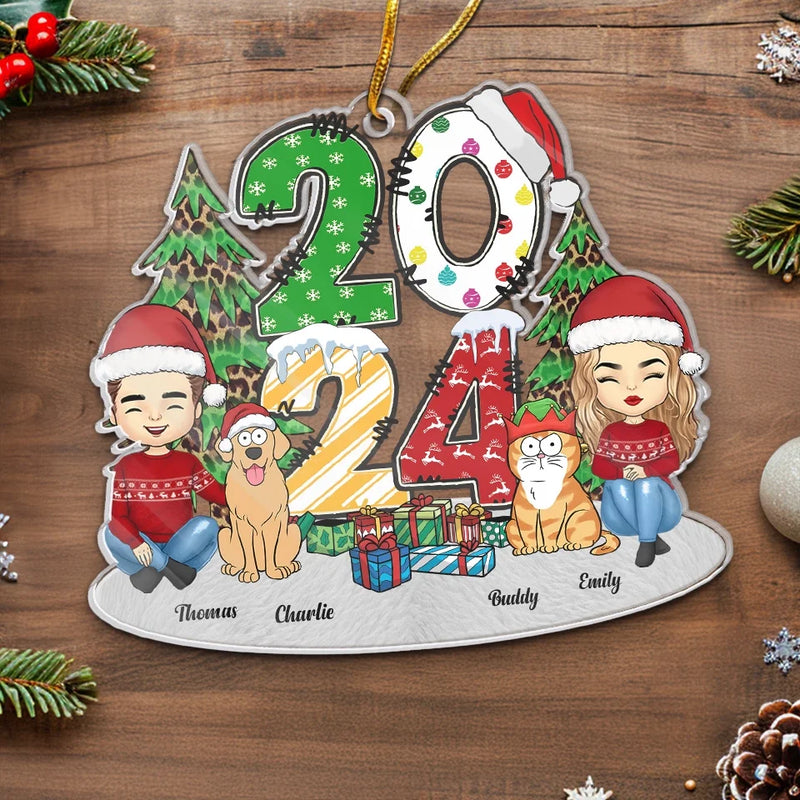 May All Your Christmas Wishes Come True - Dog & Cat Personalized Custom Ornament - Acrylic Custom Shaped - Christmas Gift For Husband Wife, Anniversary, Pet Owners, Pet Lovers