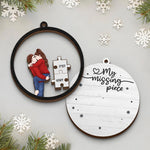 Custom Name Missing Piece Couple Gifts - Personalized 2 Layers Ornament