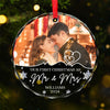 Custom Photo First Christmas, Endless Love And Joy - Couple Personalized Custom Circle Glass Ornament - Christmas Gift For Husband Wife, Anniversary, First Christmas