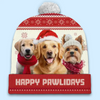 Custom Photo Fur And Festive - Dog & Cat Personalized Custom Christmas Beanie Hat - Christmas Gift For Pet Owners, Pet Lovers