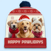 Custom Photo Fur And Festive - Dog & Cat Personalized Custom Christmas Beanie Hat - Christmas Gift For Pet Owners, Pet Lovers