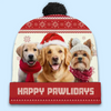 Custom Photo Fur And Festive - Dog & Cat Personalized Custom Christmas Beanie Hat - Christmas Gift For Pet Owners, Pet Lovers