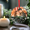 Custom Photo First Christmas, Endless Love And Joy - Couple Personalized Custom Circle Glass Ornament - Christmas Gift For Husband Wife, Anniversary, First Christmas