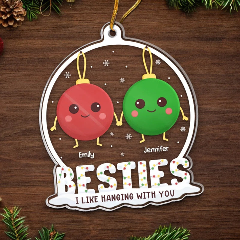 Love Is Beautiful, Friendship Is Better - Bestie Personalized Custom Ornament - Acrylic Custom Shaped - Christmas Gift For Best Friends, BFF, Sisters