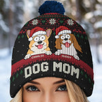 Custom Name Christmas Dog Gifts for Dog Lovers - Personalized Christmas Beanie Hat