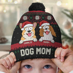 Custom Name Christmas Dog Gifts for Dog Lovers - Personalized Christmas Beanie Hat