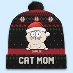 Custom Name Christmas Dog Gifts for Dog Lovers - Personalized Christmas Beanie Hat