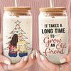 True Friends Are Always There - Bestie Personalized Custom Glass Cup, Iced Coffee Cup - Christmas Gift For Best Friends, BFF, Sisters