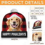 Custom Photo The Best Dog Dad Ever - Dog & Cat Personalized Custom Christmas Beanie Hat - Christmas Gift For Pet Owners, Pet Lovers