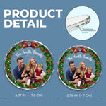 Custom Photo Home Is Where Christmas Begins - Family Personalized Custom Circle Glass Ornament - Christmas Gift For Family