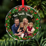Custom Photo Home Is Where Christmas Begins - Family Personalized Custom Circle Glass Ornament - Christmas Gift For Family