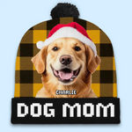 Custom Photo The Best Dog Dad Ever - Dog & Cat Personalized Custom Christmas Beanie Hat - Christmas Gift For Pet Owners, Pet Lovers