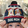 Celebrating Christmas With Our Furry Family Members - Dog & Cat Personalized Custom Christmas Beanie Hat - Christmas Gift For Pet Owners, Pet Lovers