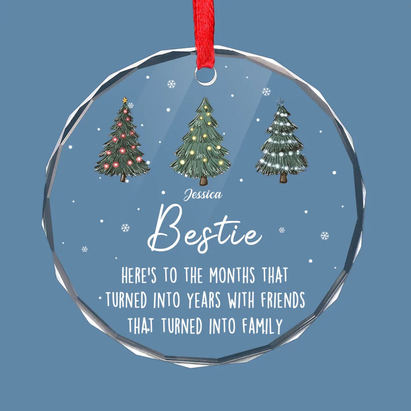Life Was Meant For Best Friends And Good Adventures - Bestie Personalized Custom Circle Glass Ornament - Christmas Gift For Best Friends, BFF, Sisters