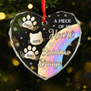 A Piece Of My Heart Is At The Rainbow Bridge - Memorial Personalized Custom Heart Glass Ornament - Sympathy Gift, Christmas Gift For Pet Owners, Pet Lovers