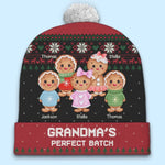 Custom Name Gingerbread Christmas Gifts for Grandma - Personalized Christmas Beanie Hat