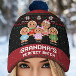 Custom Name Gingerbread Christmas Gifts for Grandma - Personalized Christmas Beanie Hat